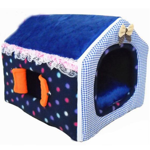 

Zipper Design Collapsible Pet Dog Cat Bed Warm Comfy Soft Dog House Free Shipping Kennels For Small Dogs