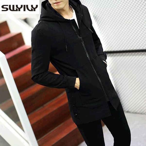 

wholesale- long frock coat slim windbreaker jacket mens solid color trench coats 2017 autumn new autumn overcoat for male plus size -5xl, Tan;black