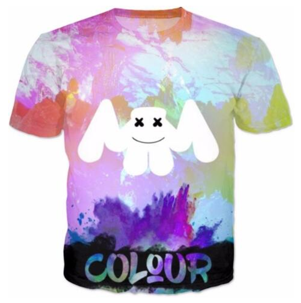 

новые модные женские / мужские marshmello цвет смешные короткие рукава 3d печати футболка лето повседневная футболка s--5xl109, White;black