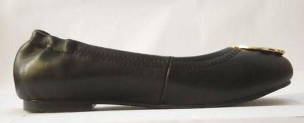 

moccasin loafers famous brand designer travel prom flats metal buckle ballet flats women sheepskin genuine leather shoes sz 35-41, Black