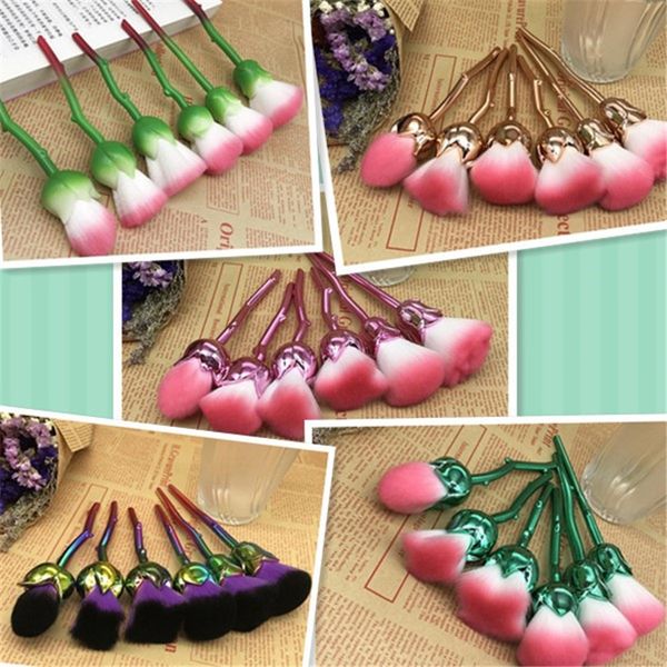 

30set 3d rose flower makeup brushes set 6pcs=1set foundation blending brush tool beauty cosmetic powder blush ing