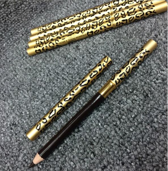 Lápis de sobrancelha à prova d'água com pincel maquiagem delineador de leopardo maquiagem 5 cores sombra para sobrancelha ferramenta de maquiagem de metal