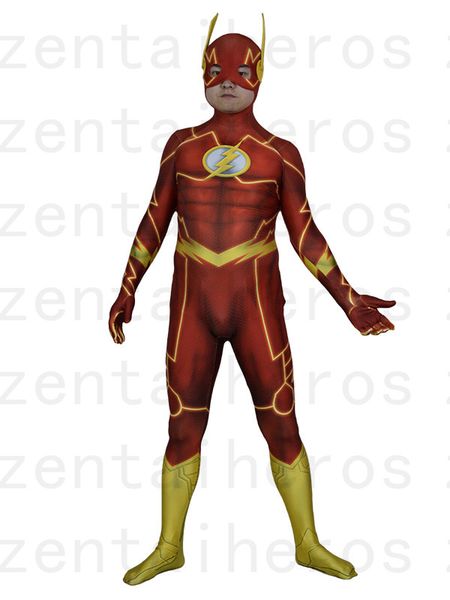 

3d print shade 52 flash costume halloween party cosplay suit, Black;red
