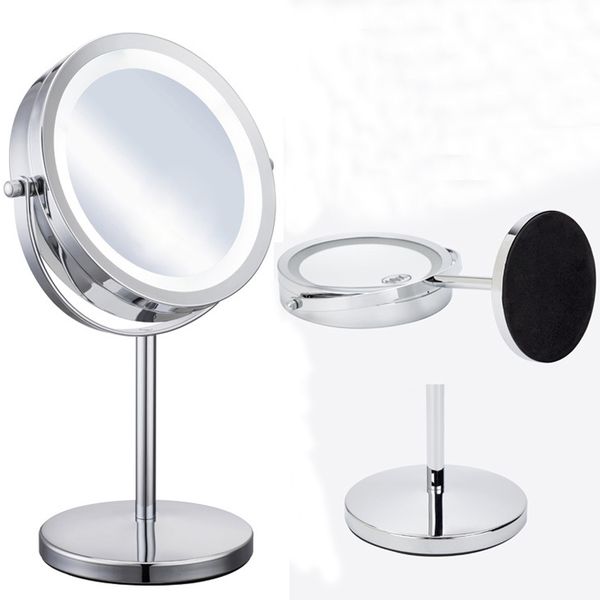 

7 inches led lights makeup mirror deskdouble side mirror 10x magnification new style bathroom cosmetic mirror