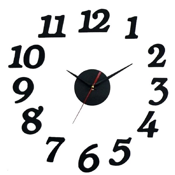

wholesale-2015 diy self wall clock adhesive decal modern wall digit room interior decoration high quality