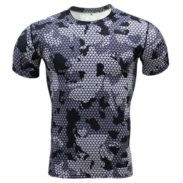 

wholesale- summer compression camouflage casual shirt 2016 fitness men short sleeve tights bodybuilding crossfit flash camo t-shirt, White;black