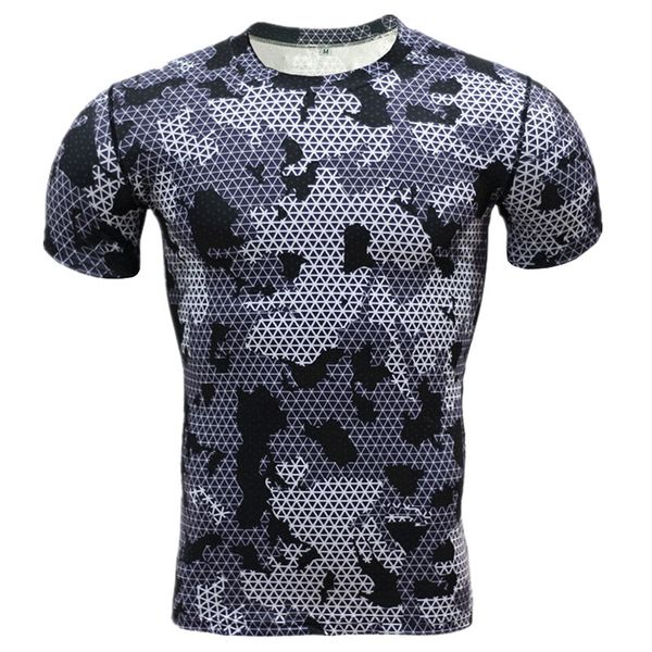 

wholesale- summer t-shirt camouflage 2016 compression tights short men casual sleeve flash crossfit bodybuilding fitness camo shirt lwadt