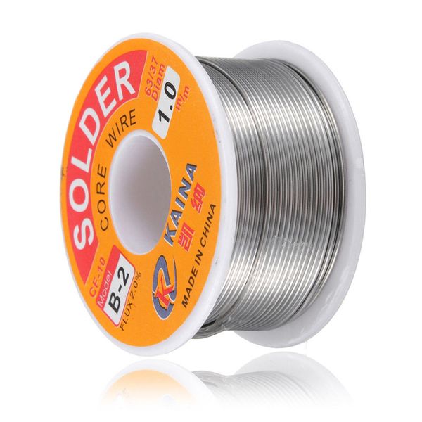 

wholesale- 100g/3.5oz flux 2.0% 1mm 63/37 45ft tin lead line rosin core flux solder soldering welding iron wire reel new