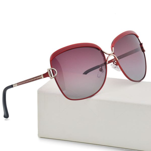 

высокое качество модный бренд дизайнер поляризованных солнцезащитных очков женщин вождения очки металлический каркас солнцезащитные очки uv4, White;black