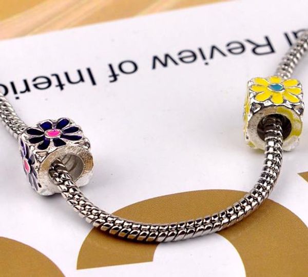 

aolly enamel big hole loose colorful beads charm for pandora diy jewelry bracelet for european bracelet&necklace ing, Bronze;silver
