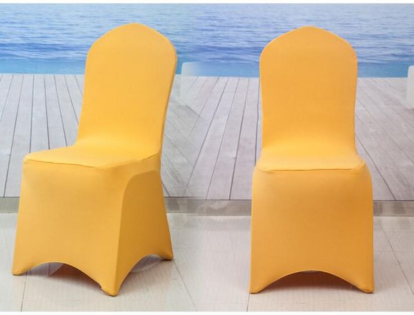 .Free envio 50pcs capas de cadeira casamento Universal Branco Spandex para Wedding Banquet Hotel decoração ao ar livre praia capas sofá cadeira