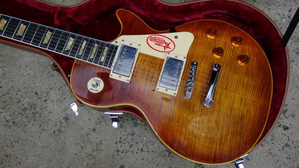 

2017 new tiger flame guitar ebony fretboard frets binding maple cover wax pickups electric guitar in stock