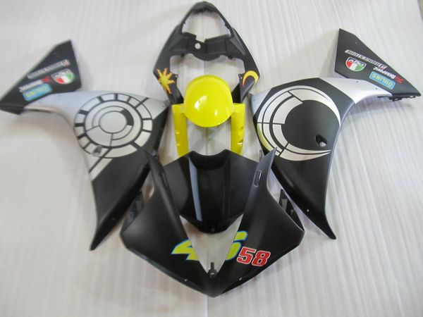 

injection molded fairing kit for yamaha yzf r1 09 10 11-14 silver black fairings set yzf r1 2009-2014 oy03