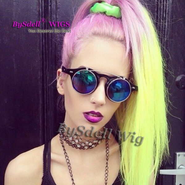 Long Straight Hair Lace Front Wig Full Lace Wig Lady Gaga Heat