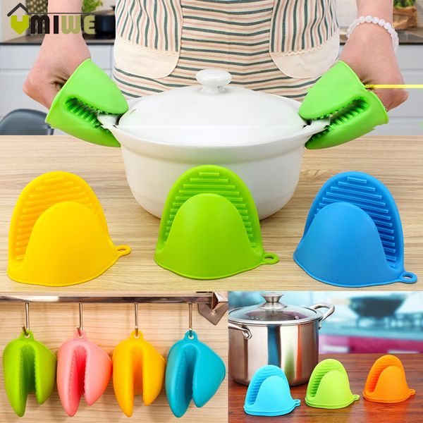 

one piece heat resistant silicone oven mitt cooking pinch grips skid silicone pot holder