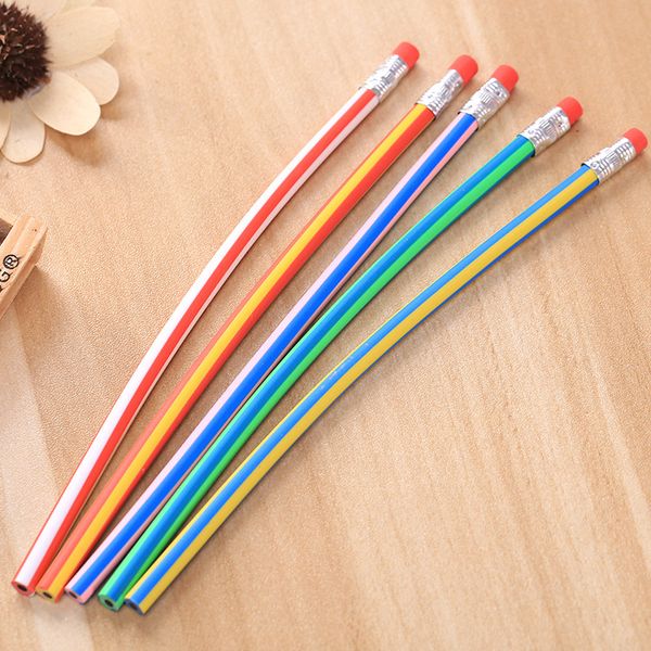 

plastic 18cm pencils random color magic flexible pencil korea cute stationery colorful bendy flexible soft kids students pencil gifts
