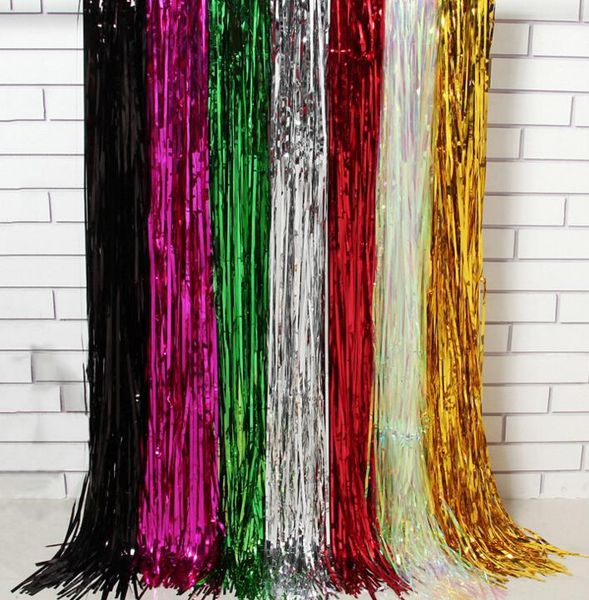 

laser waterfall shimmer curtain party wedding backdrop decoration metallic tassel bling curtains birthday christmas decor 200cm 245cm