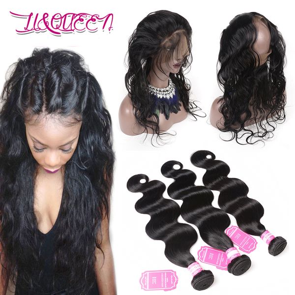 Malayzian Virgin Hair 360 Frontal With 3 Bundles Unprocessed Human