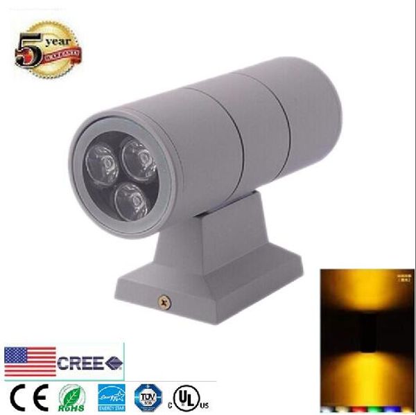 

2017 fast ship 6w/12w/18w/24w/36w led outdoor wall light lamps up and down garden street waterproof ip65 ac85-265v garden decorative lights