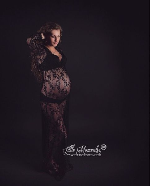 

2017 new maternity pgraphy props maternity gown lace maternity dress fancy shooting p summer pregnant dress, White