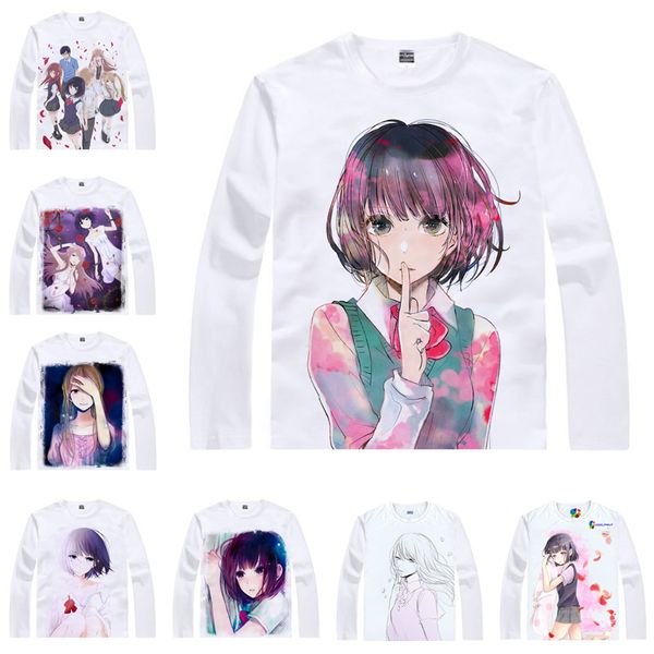 

japanese anime shirt scum's wish t-shirts multi-style long sleeve hanabi yasuraoka kuzu no honkai cosplay costume kawaii gift, White;black