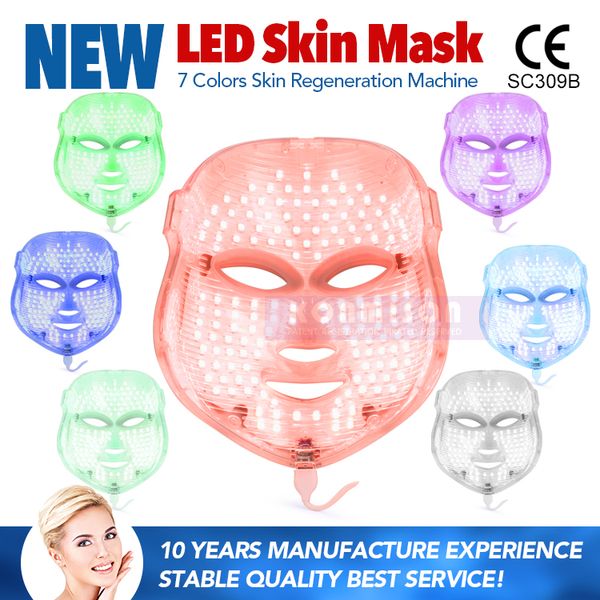 

2017 new rechargeable led skin rejuvenation mask 7 pn colors led facial mask for anti-wrinkle freckle removal acne treatment home use
