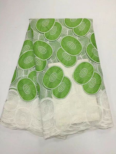 

5 yards/pc swiss fabric white african bc152-3 lace fashion voile embroidery and cotton new for clothes green xdggk