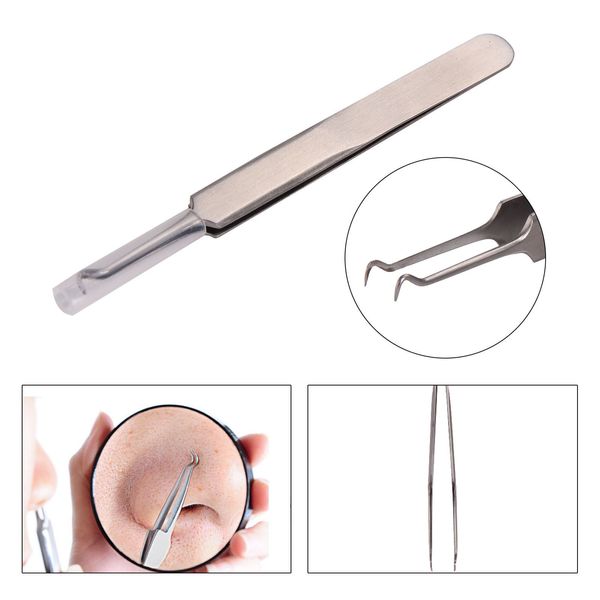 Inoxidável de 430 Blackhead Facial Acne ponto Pimple Remover Extractor Ferramenta comedão, pinças de aço inoxidável médicos