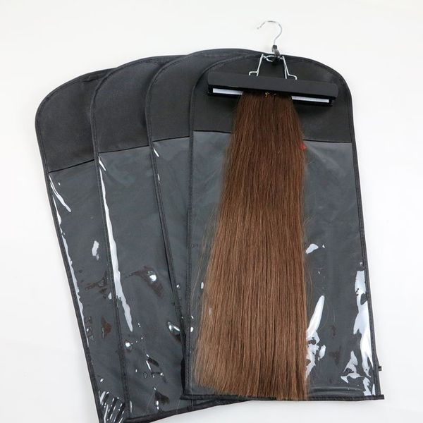 Estensioni dei capelli Borsa da imballaggio Borsa da imballaggio antipolvere con gancio per capelli a clip trama di capelli umani Strumenti per capelli professionali