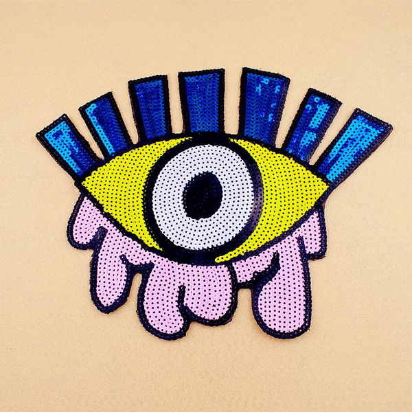 

big size big yellow pink blue white eye sequined patches sewing on clothes garment diy accessories arts crafts gifts