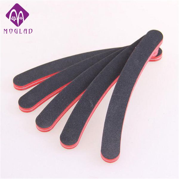 

wholesale- selling 5pcs/lot red core thickening black curve nail file durable washable nail buffing for nail salon manicure tools