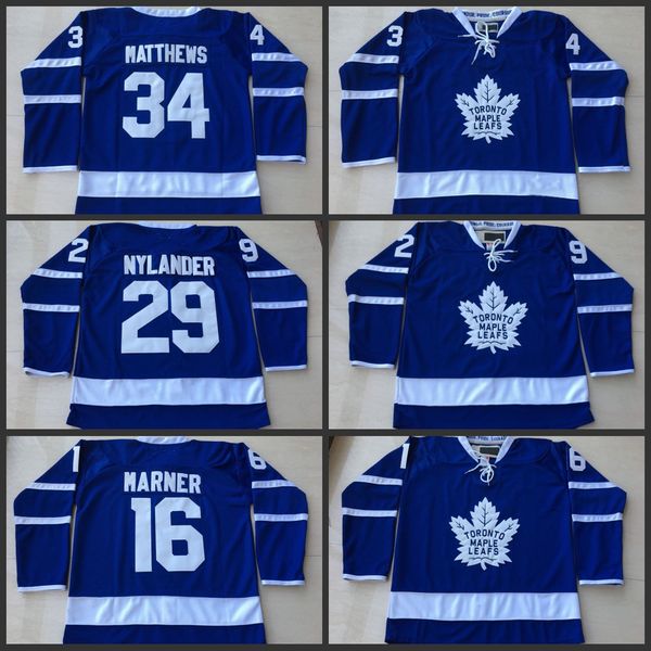 

#16 Mitchell Marner #29 William Nylander #34 Auston Matthews Toronto Maple Leafs Hockey Jerseys All Stitched Ice Hockey Jersey