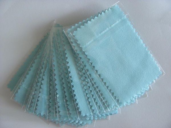 

epack100pcs 10*7cm pink white green blue silver polish cloth for silver wiping cloth jewelry cleaner suede fabric material
