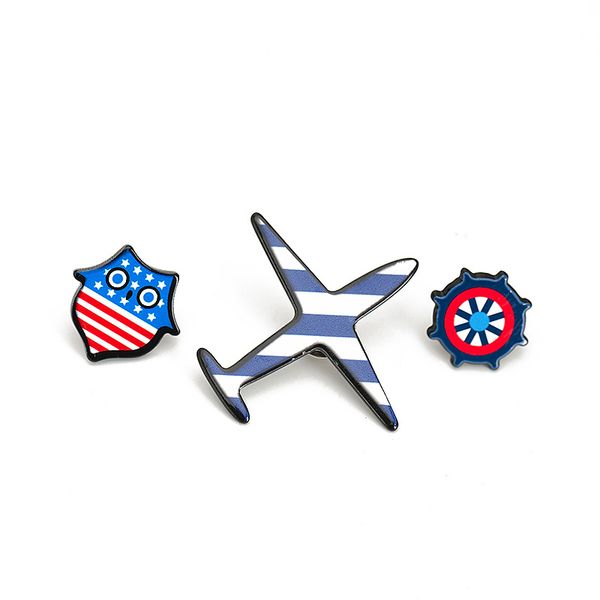 

street fashion new personality plane design combination badge pin brooches factory direct sale ing