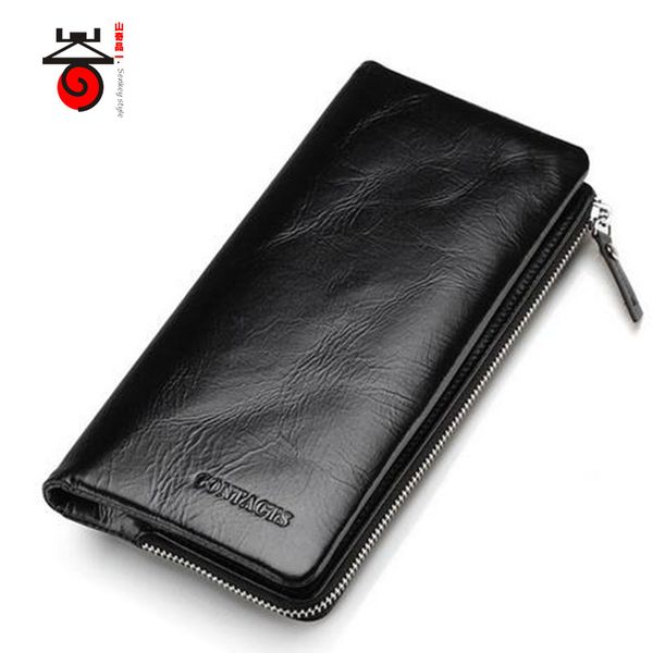 

wholesale- senkey style genuine leather 2017 men wallets classical vintage style wallet for men long wallet genuine, Red;black