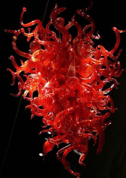 

100% mouth blown borosilicate pretty led light modern living room hand blown murano red glass chandelier
