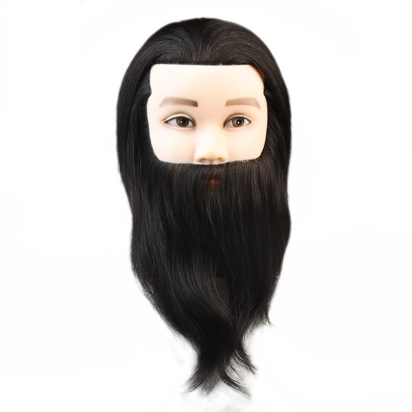 Male Mannequin Heads 100 Human Hair Natural Black Manikin For