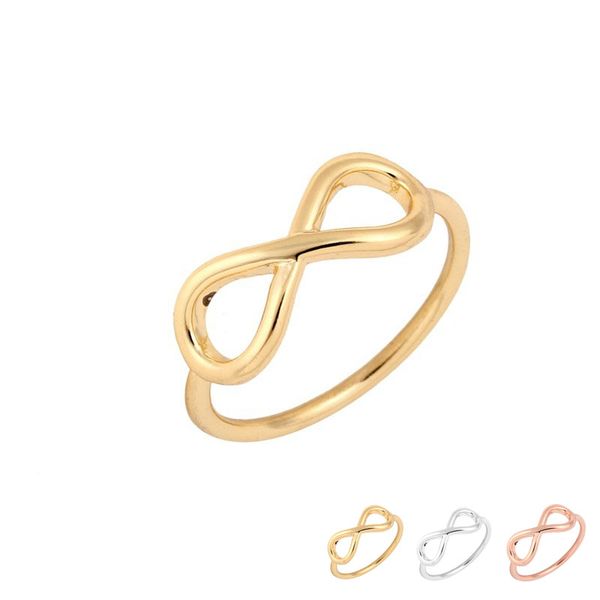 Prezzo a buon mercato New Fashion Simple Silver Plated Infinity Rings Numero 8 per le donne Regalo per feste Accessori infiniti Gioielli minimalisti EFR069