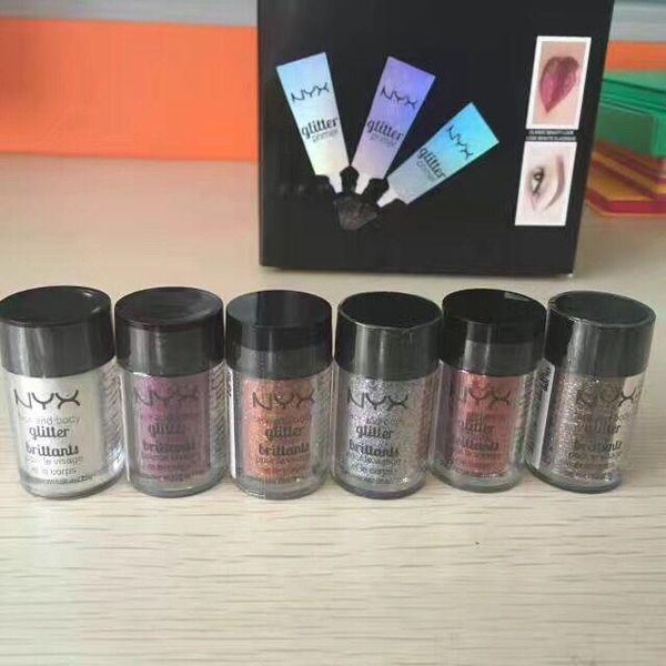 

6 colors eyeshadow powder nyx glitter primer cream concealer cream nyx glitter face and body shimmer powder