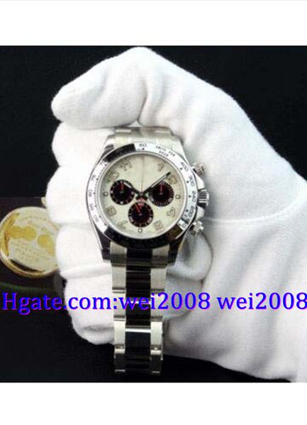 

luxury watch box 18kt white gold w/ panda dial - 116509, Slivery;brown