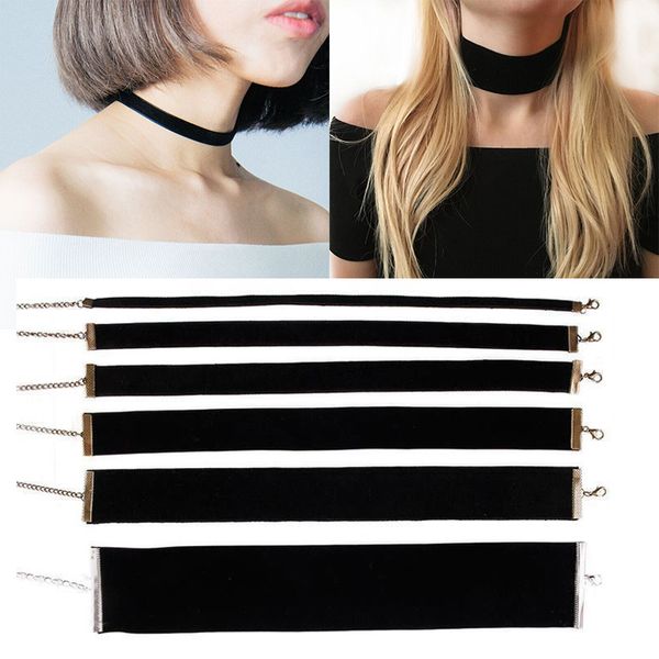 

20ss 90's black velvet choker necklace goth gothic handmade handmade retro burlesque for mon girlfriend gift high quality, Golden;silver