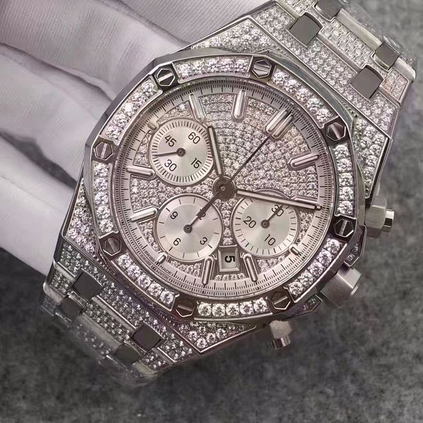 

diamond fashion brand name mens chronograph men lovers' sport watch luxury limited edition quartz-battery satch watches wristwatches, Slivery;brown