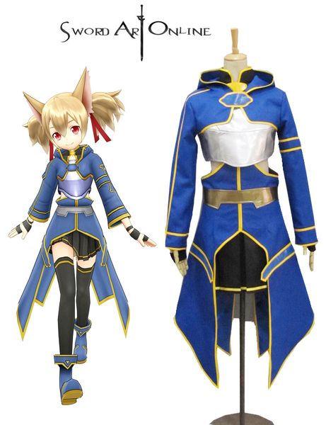 

sword art online 2 phantom bullet ggo silica keiko ayano cosplay costume, Black