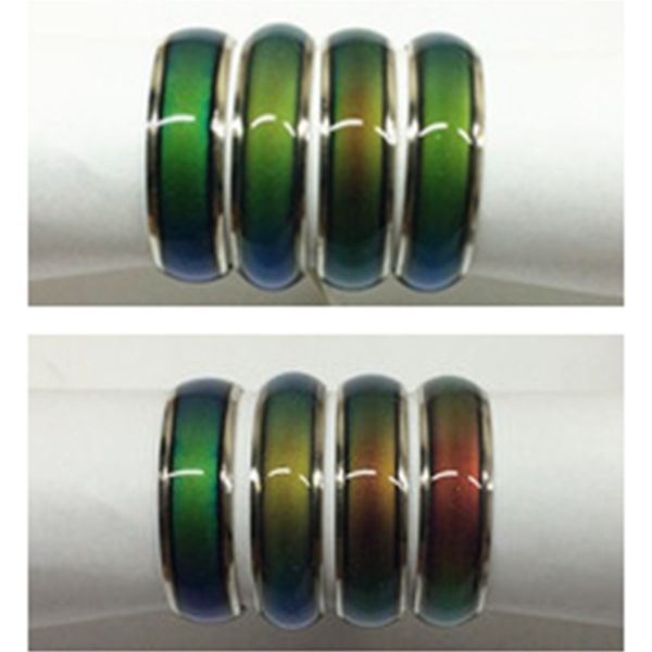 

100pcs women ring vintage creative emotion mood ring color changing personality rings for men party gift wholesale jewelry, Silver