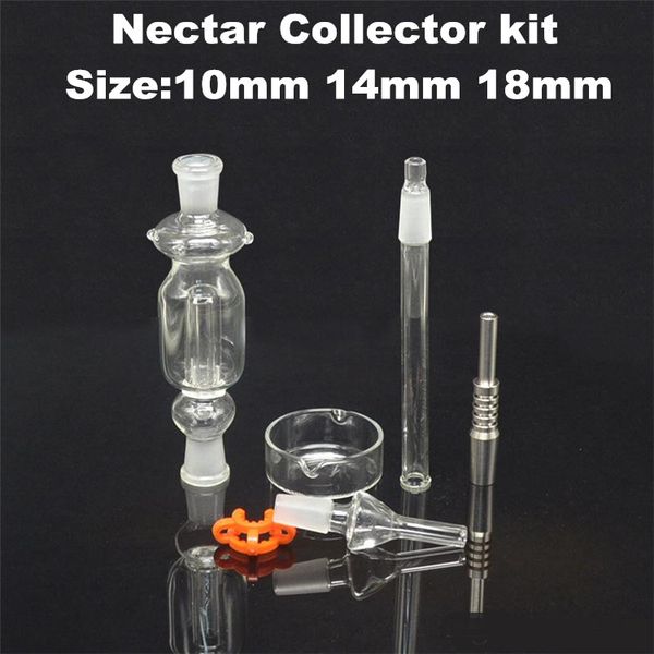 

10/14/18mm nectar collector with titanium nail grade 2 titanium mini glass pipe oil rig honey straw concentrate honey dab straw