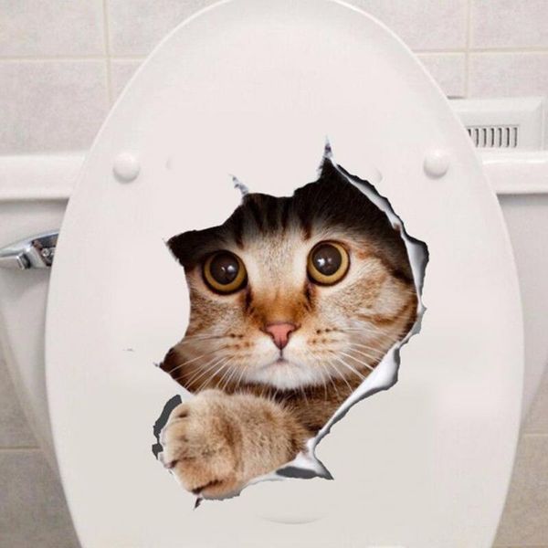 

wall stickers hole view vivid dogs cats toilet bathroom stickers room decoration anim3d hole view vivid dogs cal vinyl decals art sticker