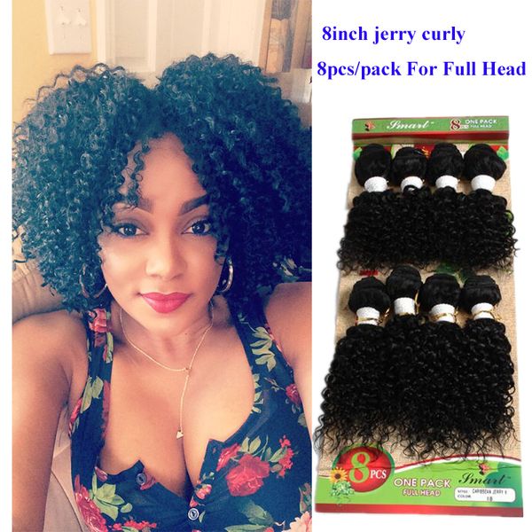 Unprocessed Afro Kinky Curly Hair Brazilian Hair Weave Short 8inch