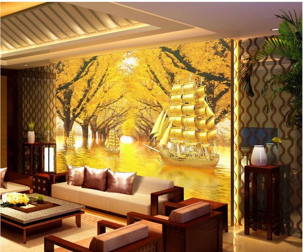 

gold tree business shop backdrop mural 3d wallpaper 3d wall papers for tv backdrop