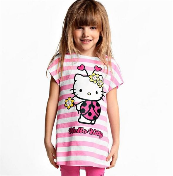 

wholesale- new 2017 baby kids hello kitty clothing set girl suit 2pcs t-shirt+pants girls summer sets clearance 15e, White