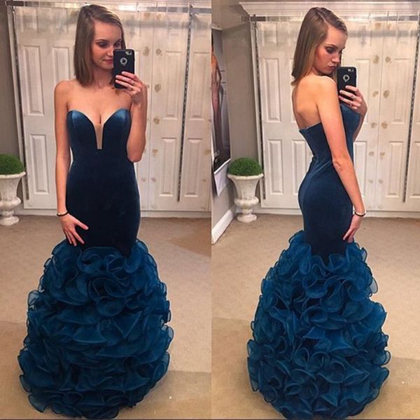 

fluffy ruffles tiered prom dresses sweetheart sleeveless ruched zipper back mermaid party dresses new arrival stylish evening gowns, Black